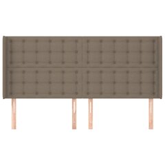 Galvūgalis su auselėmis, taupe, 203x16x118/128cm, audinys kaina ir informacija | Lovos | pigu.lt