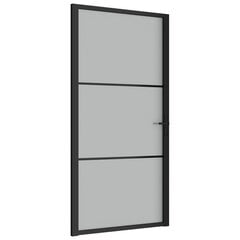 Stiklinės/aliuminės vidaus durys, juodos, 102,5 x 201,5 cm. цена и информация | Двери со стеклом LIRA, дуб сицилия, ЭКО шпон | pigu.lt