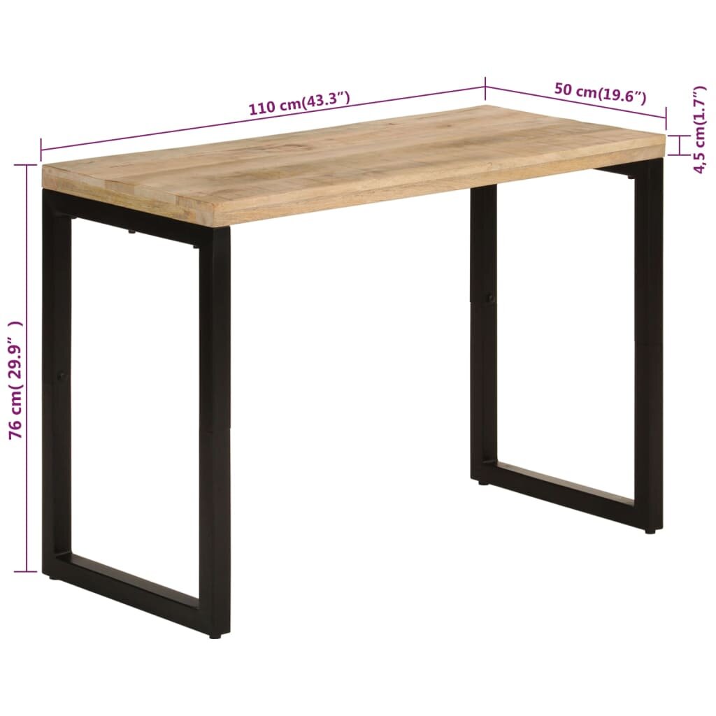 Valgomojo stalas, 110x50x76cm, mango medienos masyvas kaina ir informacija | Virtuvės ir valgomojo stalai, staliukai | pigu.lt