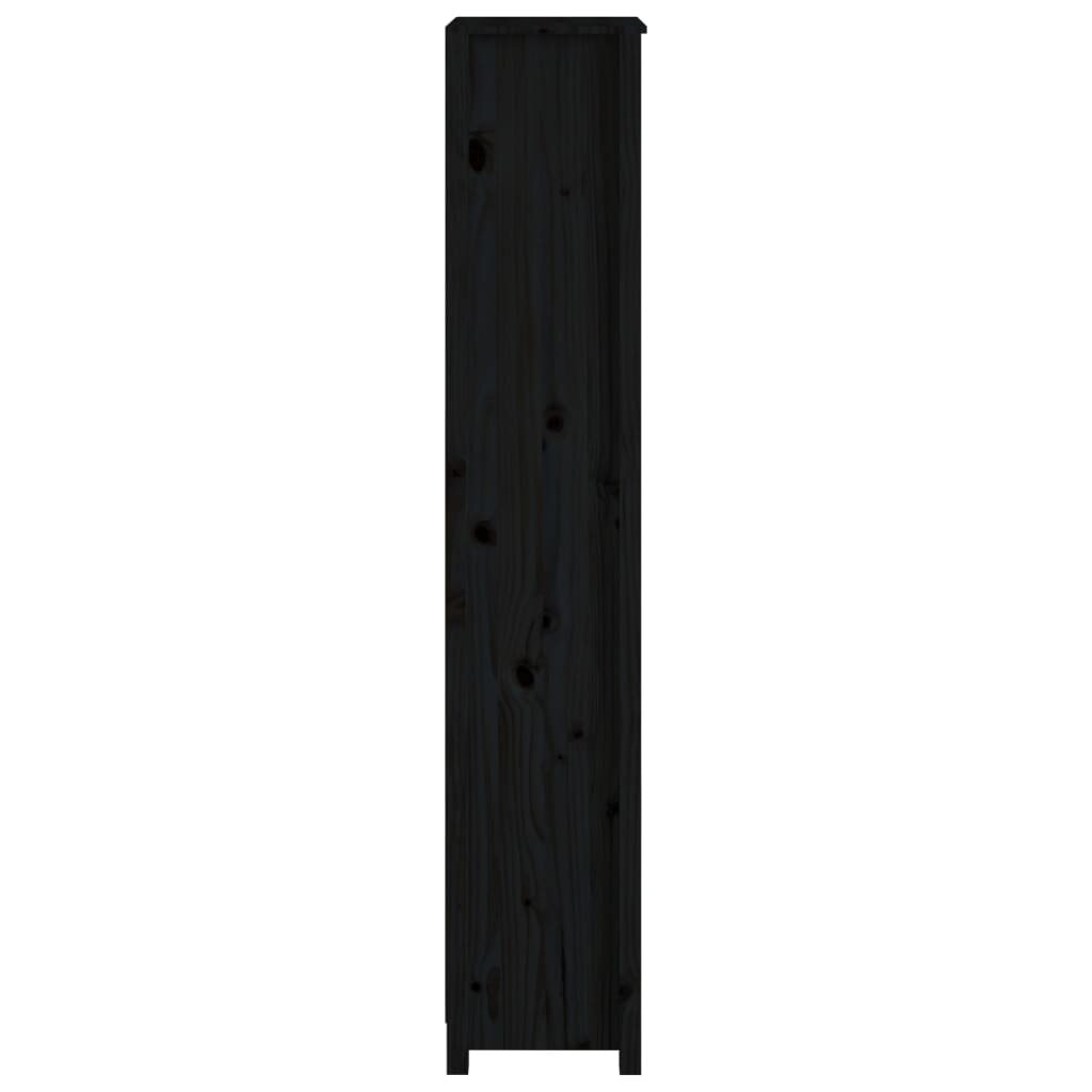 Spintelė knygoms, juoda, 50x35x183cm, pušies medienos masyvas kaina ir informacija | Spintos | pigu.lt