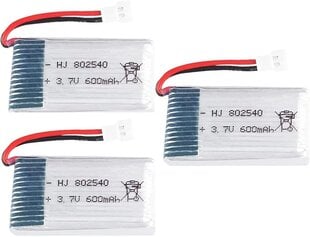 3 шт. перезаряжаемая липовая батарея 3.7v, 600 mAh Rc квадрикоптер дроны Syma X5 X5C X5SC X5SW, Cheerson CX-30W, Skytech M68, Wltoys F949 цена и информация | Смарттехника и аксессуары | pigu.lt