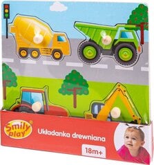 Medinė dėlionė Smily Play Transporto priemonės kaina ir informacija | Žaislai kūdikiams | pigu.lt