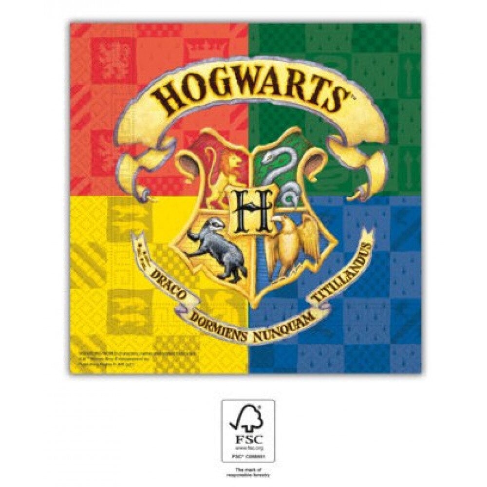 Servetėlės ​​Harry Potter Hogwarts Houses 20 vnt., 33 x 33 cm. kaina ir informacija | Staltiesės, servetėlės | pigu.lt