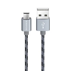 Кабель Borofone BX24 Ring Current - USB на Micro USB - 2,4А 1 метр серый цена и информация | Кабели для телефонов | pigu.lt