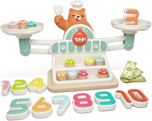 Вкусные весы-мишка + гирьки цена и информация | Развивающие игрушки | pigu.lt