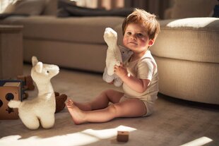 Pliušinis žaislas Lama Jollein, balta kaina ir informacija | Žaislai kūdikiams | pigu.lt