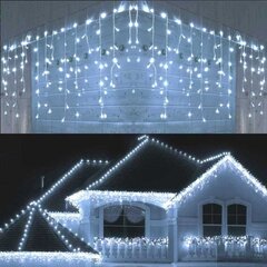 Уличная Гирлянда Сосульки 300 LED холодный белый свет с функцией вспышки цена и информация | Гирлянды | pigu.lt