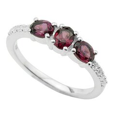 Серебряное (925) кольцо с драгоценными камнями, код ah54954 AH54954EU-57 цена и информация | Кольца | pigu.lt