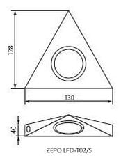 Šviestuvas po spintele Zepo LFD-T02 C/M, sidabrinis kaina ir informacija | Kiti priedai baldams | pigu.lt