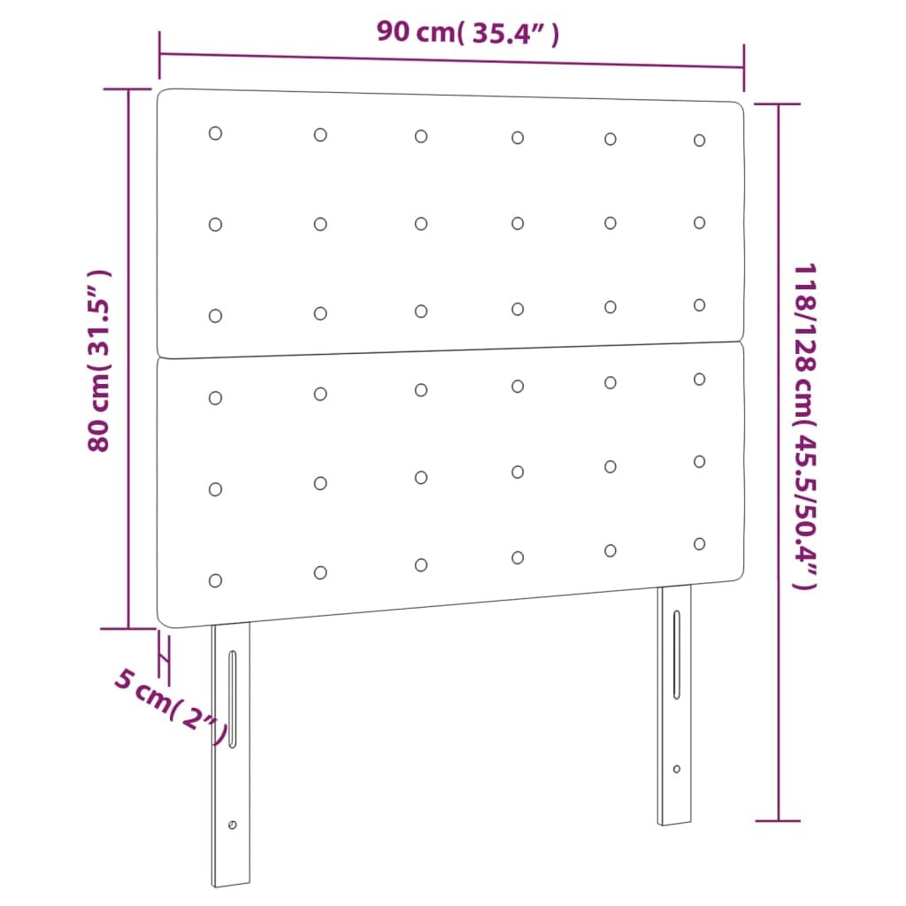 Galvūgalis, 2vnt. juodos spalvos, 90x5x78/88cm, audinys kaina ir informacija | Lovos | pigu.lt