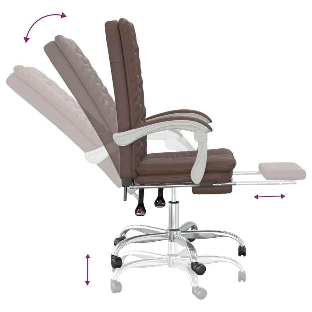 Biuro kėdė vidaXL, ruda цена и информация | Biuro kėdės | pigu.lt