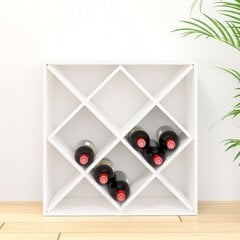 Vyno spintelė, balta, 62x25x62cm, ruda kaina ir informacija | Virtuvinės spintelės | pigu.lt