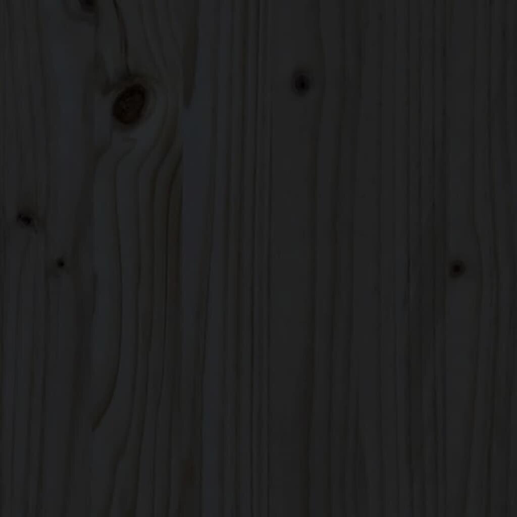 Šoninė spintelė, juoda, 100x40x54cm, pušies medienos masyvas kaina ir informacija | Svetainės spintelės | pigu.lt