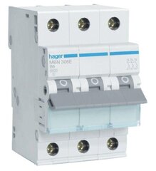 Автоматический выключатель MBN420E 4P B20 с перегрузкой по току Hager цена и информация | Выключатели, розетки | pigu.lt