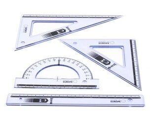 Geometrijos priemonių rinkinys MemoBe 16 cm, 4 dalys kaina ir informacija | Kanceliarinės prekės | pigu.lt