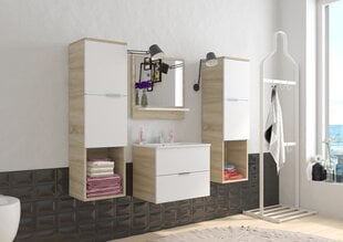 Vonios komplektas ADRK Furniture, rudas kaina ir informacija | Vonios komplektai | pigu.lt
