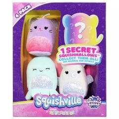 Minkšti žaislai Squishville Squishmallows Sparkle Squad, 4 vnt. kaina ir informacija | Minkšti (pliušiniai) žaislai | pigu.lt