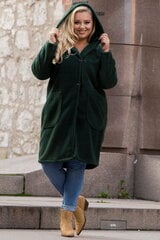 Пальто OFELIA, с теплым пушистым капюшоном, зеленое цена и информация | Женские пальто | pigu.lt