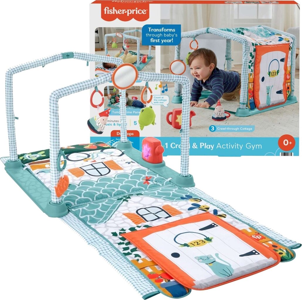 Veiklos kilimėlis Fisher Price 3 in 1 HJK45 kaina ir informacija | Žaislai kūdikiams | pigu.lt