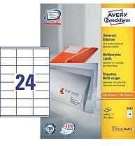 Lipnios etiketės Avery Zweckform, 24x100 vnt. kaina ir informacija | Kanceliarinės prekės | pigu.lt