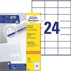 Lipnios etiketės Avery Zweckform, 24x100 vnt. цена и информация | Канцелярские товары | pigu.lt