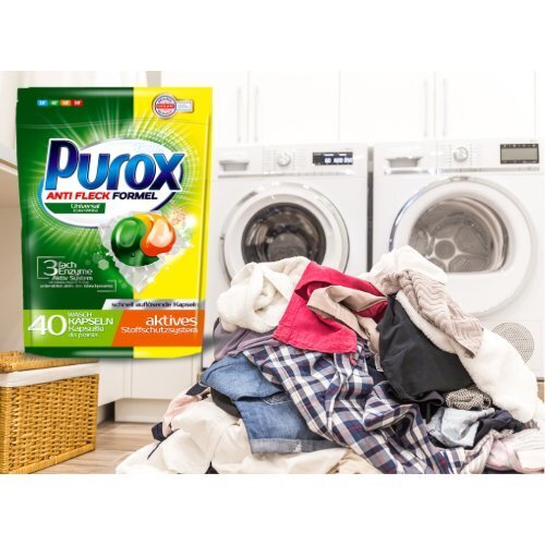 Purox Universal skalbimo kapsulės, 40 vnt. цена и информация | Skalbimo priemonės | pigu.lt