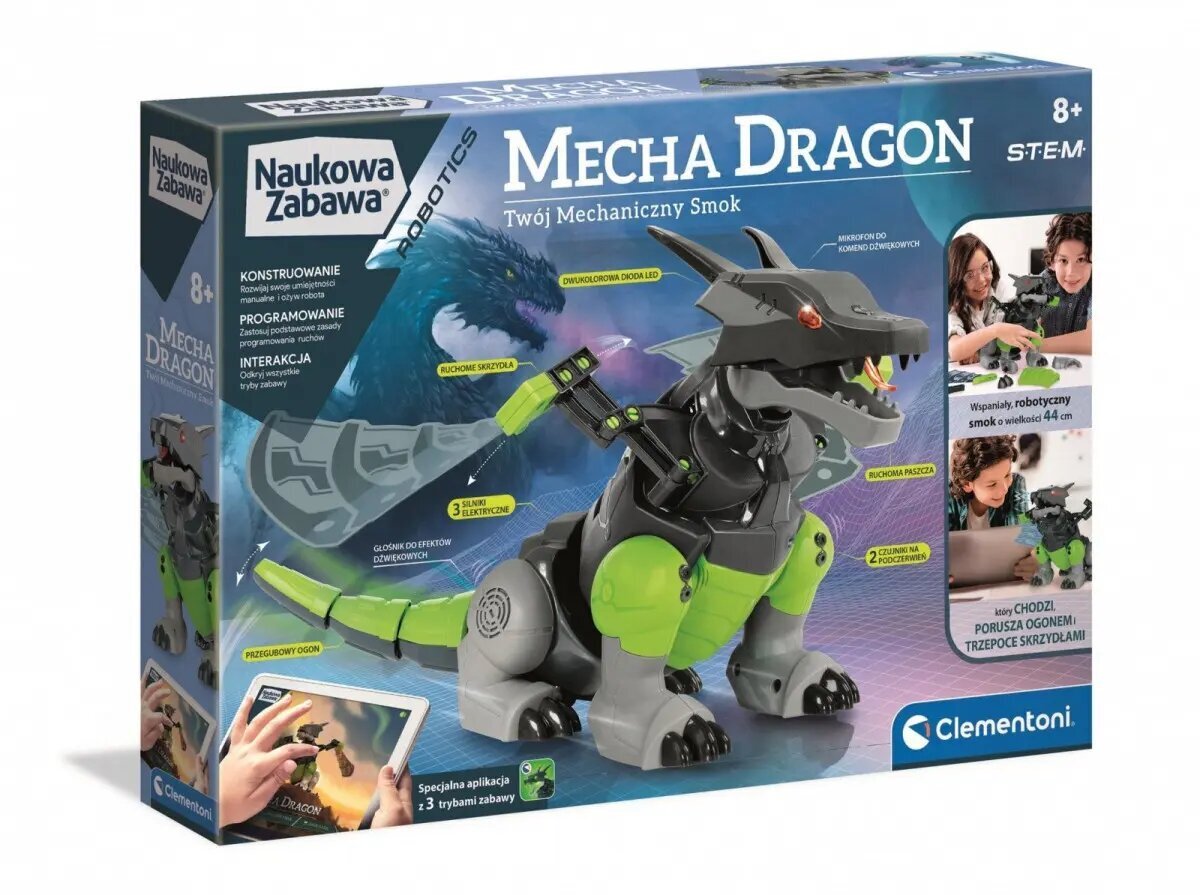 Interaktyvus robotas Vaikščiojantis Drakonas Clementoni kaina ir informacija | Žaislai berniukams | pigu.lt