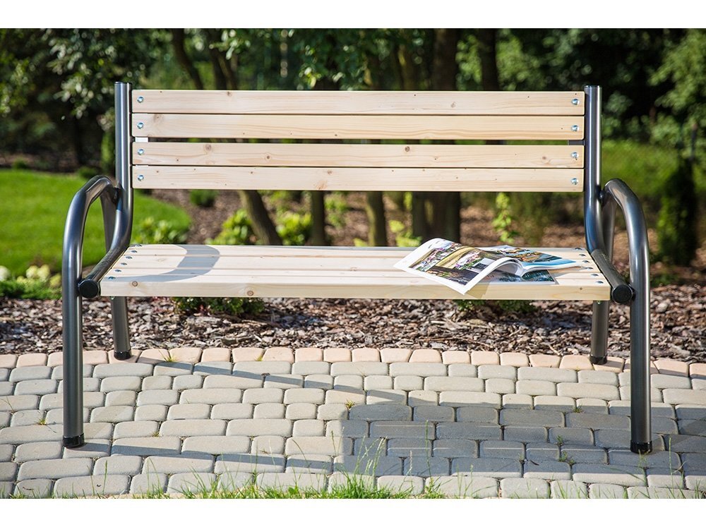 Lauko suolas Patio Park 150 cm, rudas/pilkas kaina ir informacija | Lauko suolai | pigu.lt