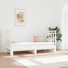 Ištraukiama lova, balta, 2x(90x190)cm, pušies medienos masyvas цена и информация | Кровати | pigu.lt