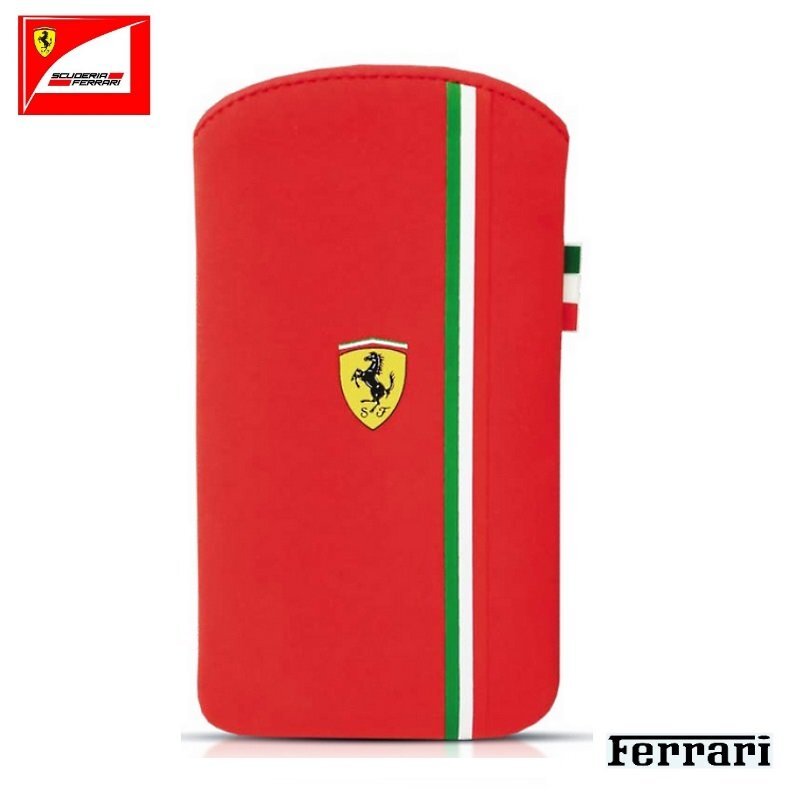 Universalus dėklas Ferrari FENUV3RE (6x12cm), Raudona kaina ir informacija | Telefono dėklai | pigu.lt