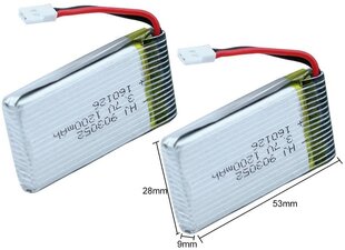 2 шт. перезаряжаемые липовые батареи (3.7v, 1200mAh Lipo) для квадрокоптера Syma X5SC X5SW Drones цена и информация | Смарттехника и аксессуары | pigu.lt