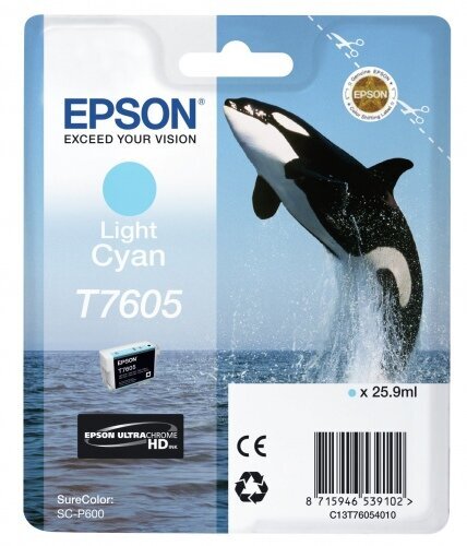 Epson T7605 (C13T76054010), šviesus žydra kasetė rašaliniams spausdintuvams kaina ir informacija | Kasetės lazeriniams spausdintuvams | pigu.lt
