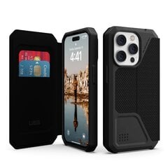 UAG Metropolis case for iPhone 14 Pro with flap - black kevlar цена и информация | Чехлы для телефонов | pigu.lt
