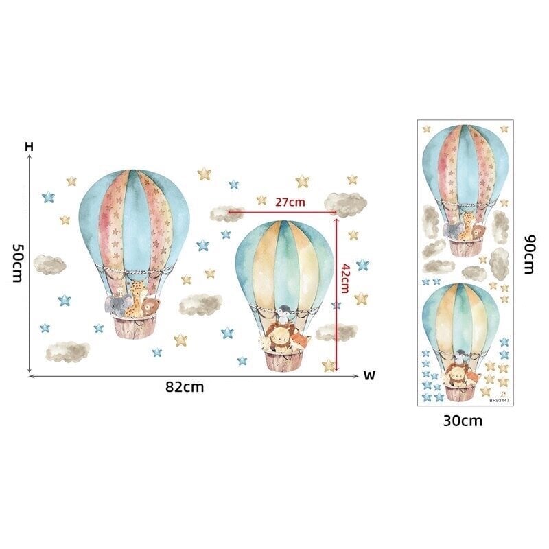 Vaikiškas sienų lipdukas Oro balionai цена и информация | Interjero lipdukai | pigu.lt