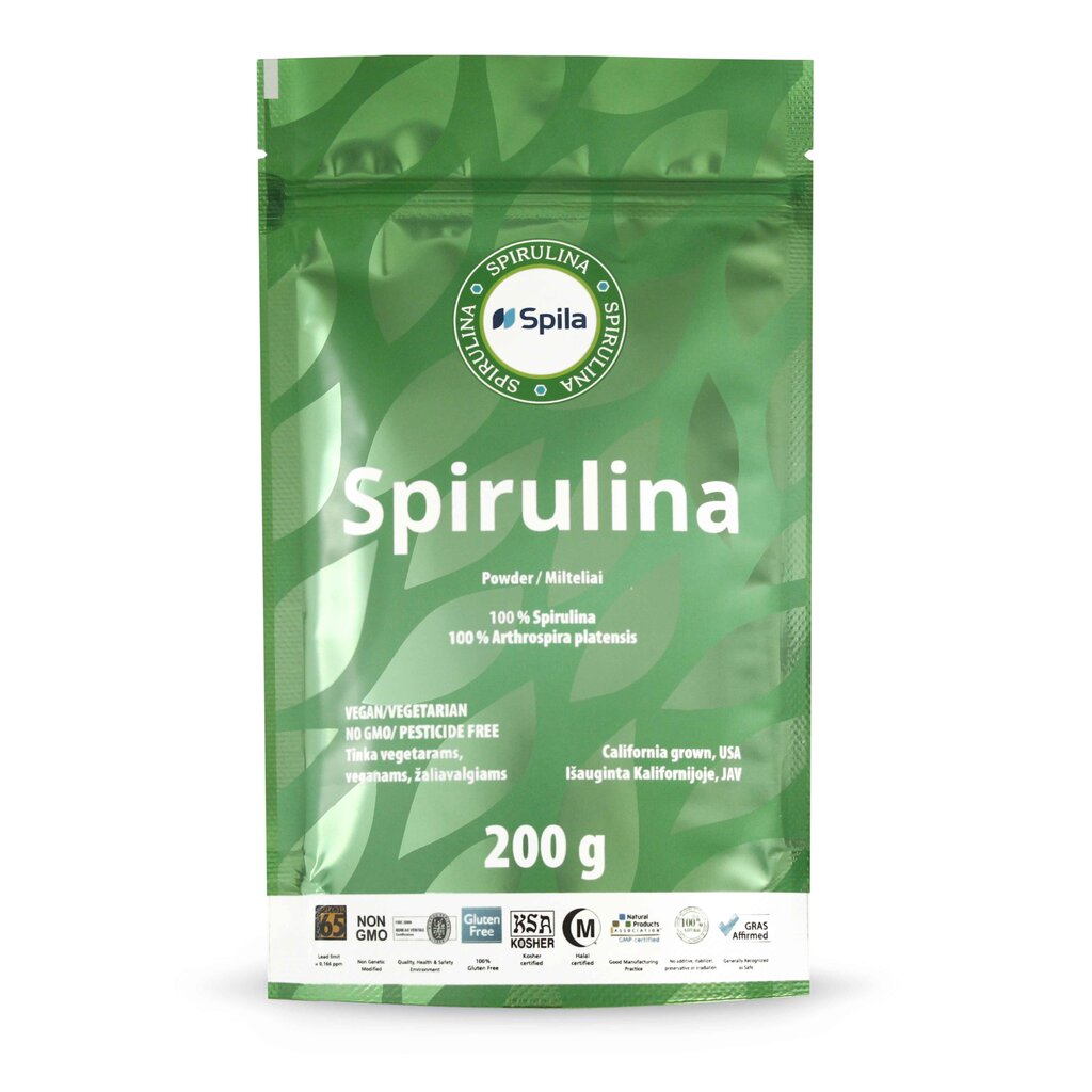 Milteliai Spila Spirulina JAV 200 g kaina ir informacija | Funkcinis maistas (supermaistas) | pigu.lt