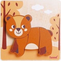 Деревянный пазл Медвежонок iWood цена и информация | Игрушки для малышей | pigu.lt