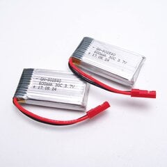 2 штуки JXD 509G-22 3.7V 600mAh Li-po аккумулятор с JST штекером для JXD 509G RC Quadcopter цена и информация | Смарттехника и аксессуары | pigu.lt