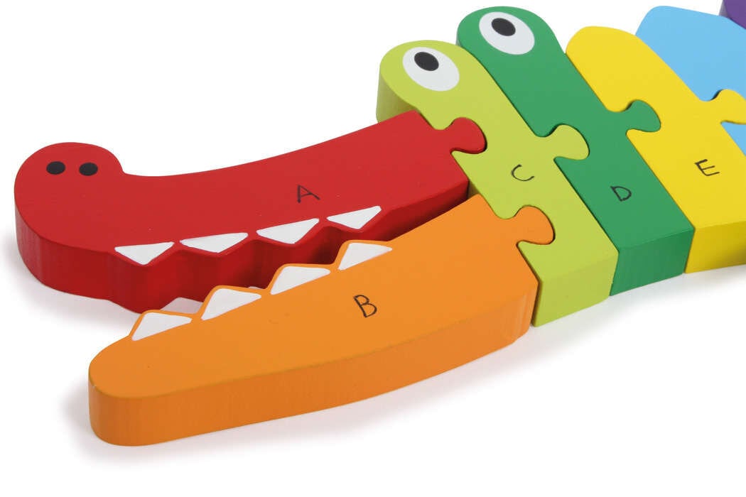 Medinis krokodilas-abėcėlės dėlionė Small Foot ABC цена и информация | Lavinamieji žaislai | pigu.lt