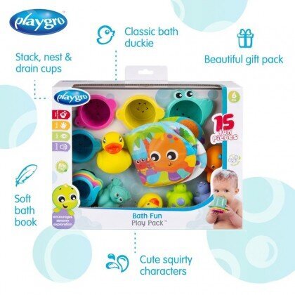 Vonios žaislų rinkinys Fun Play Plaugro, 0188341 kaina ir informacija | Žaislai kūdikiams | pigu.lt