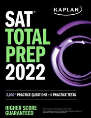 SAT Total Prep 2022: 2,000plus Practice Questions plus 5 Practice Tests цена и информация | Энциклопедии, справочники | pigu.lt