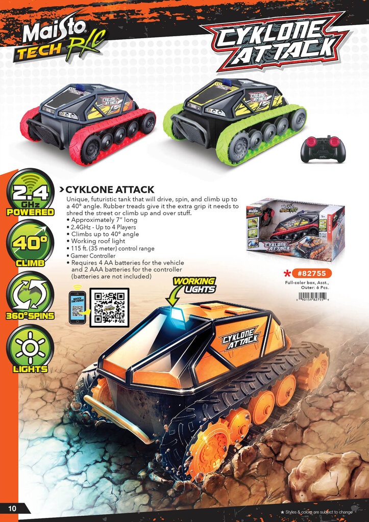 Radijo bangomis valdomas automodelis Maisto Tech Cyklone Attack, 82755 цена и информация | Žaislai berniukams | pigu.lt
