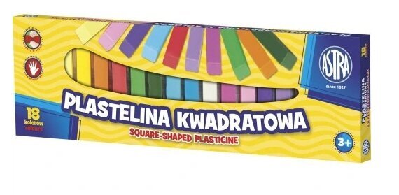 Kvadratinio plastilino rinkinys Astra, 18 spalvų цена и информация | Piešimo, tapybos, lipdymo reikmenys | pigu.lt