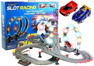 Игровые машинки Race Track 2 1:43, кольцевые лампы цена и информация | Игрушки для мальчиков | pigu.lt