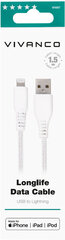 Vivanco кабель USB - Lightning 1.5 м, белый (61687) цена и информация | Кабели для телефонов | pigu.lt