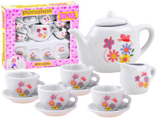 Vaikiškas keramikis arbatos servizas Spalvotos gėlytės kaina ir informacija | Žaislai mergaitėms | pigu.lt