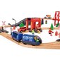 Medinė trasa su traukinio, gaisrinės, greitosios automobiliais 70 vnt., Tooky Toy kaina ir informacija | Žaislai berniukams | pigu.lt