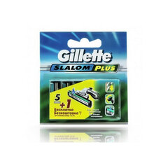 Gillette Slalom Plus peiliukai 6 vnt. Rinkinys kaina ir informacija | Skutimosi priemonės ir kosmetika | pigu.lt