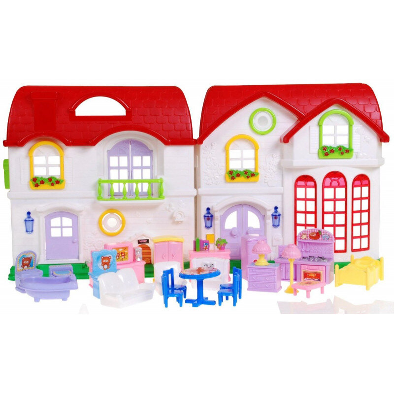 Didelis lėlių namas su baldais ir priedais kaina ir informacija | Žaislai mergaitėms | pigu.lt