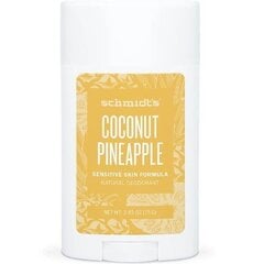 Schmidt's Sensitive Coconut Pineapple Deo Stick - Deodorant in a stick for sensitive skin 58ml цена и информация | Дезодоранты | pigu.lt