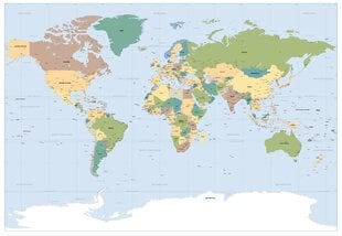 Worldmap цена и информация | Фотообои с инструментом и клеем - Бежевые листья эвкалипта, 400x280 см | pigu.lt